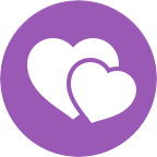 Icon circle hearts